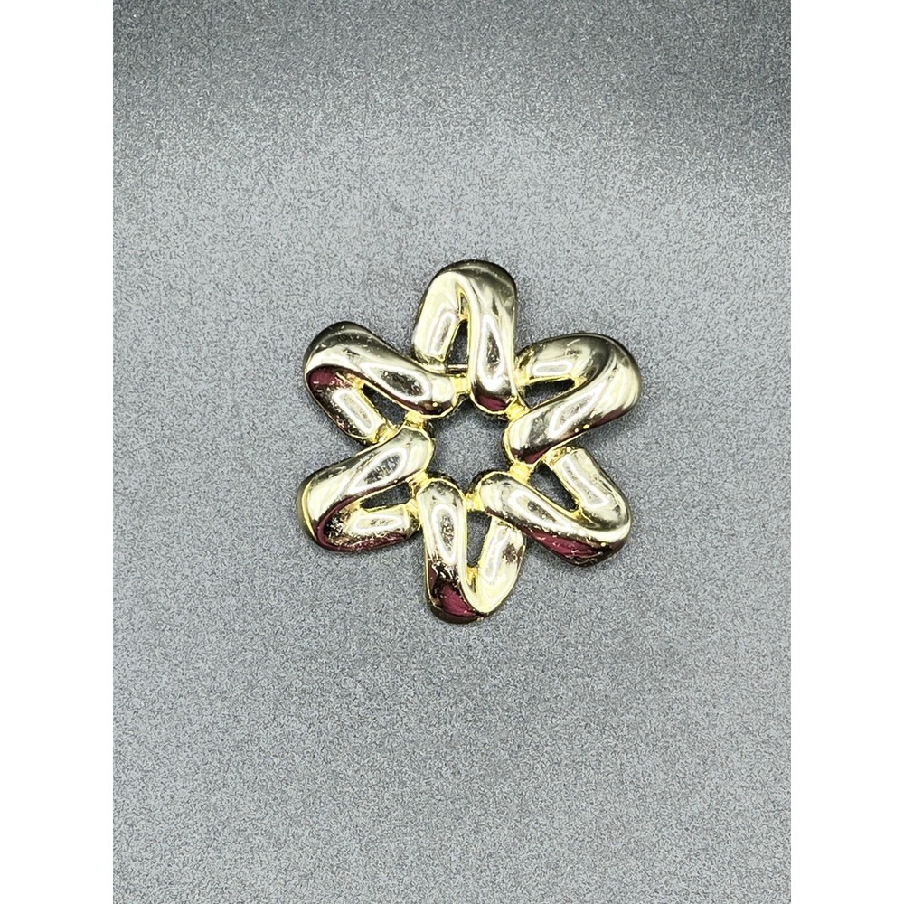 Gold Tone Starburst Flower Brooch Pin Abstract Floral Pin Women 1.5"‎ Vtg Style